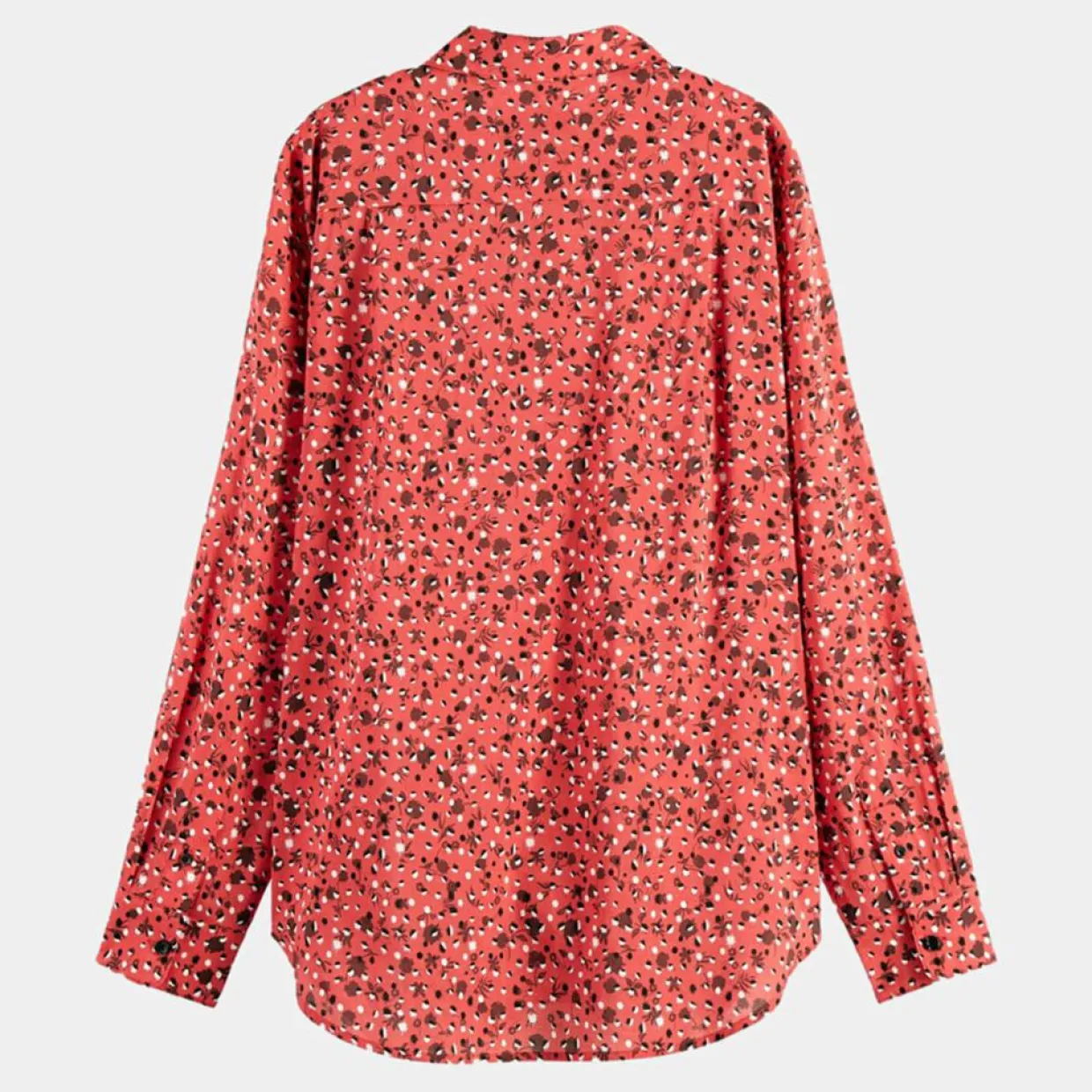 Chemise Oversize en Coton Bio mélangé imprimée rouge-Scotch & Soda New