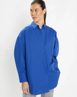 Chemise oversize en Coton Rodez bleu foncé-Galeries Lafayette Outlet
