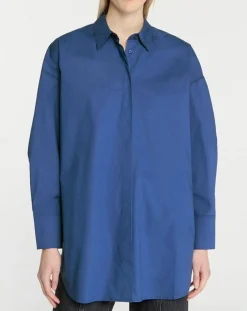 Chemise oversize en Coton Rodez bleu foncé-Galeries Lafayette Outlet