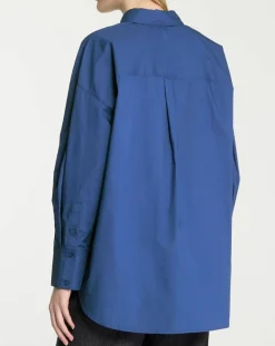 Chemise oversize en Coton Rodez bleu foncé-Galeries Lafayette Outlet
