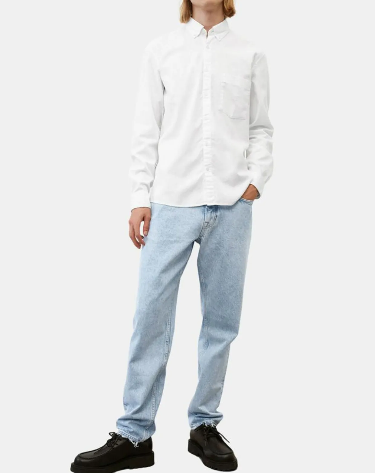 Chemise oxford Regular Fit 100% Coton Bio blanche-Marc O'Polo Clearance