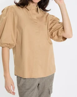 Femme Marc O'Polo Chemises^Chemise paperbag pinces manches 3/4 beige