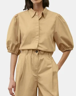 Femme Marc O'Polo Chemises^Chemise paperbag pinces manches 3/4 beige