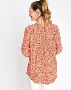 Chemise print micro fleurs orange-Esprit Outlet