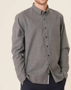 Homme Harris Wilson Chemises^Chemise regular en Flanelle Leroy gris chiné