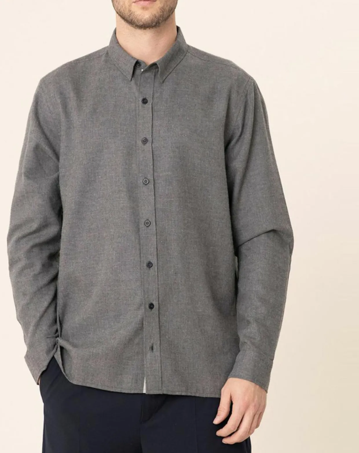 Homme Harris Wilson Chemises^Chemise regular en Flanelle Leroy gris chiné