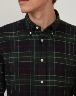 Homme Hartford Chemises^Chemise regular en Flanelle Pitt à carreaux vert/marine