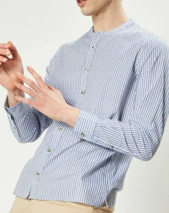 Homme Harris Wilson Chemises^Chemise regular en Popeline Theotime rayée bleu/blanc