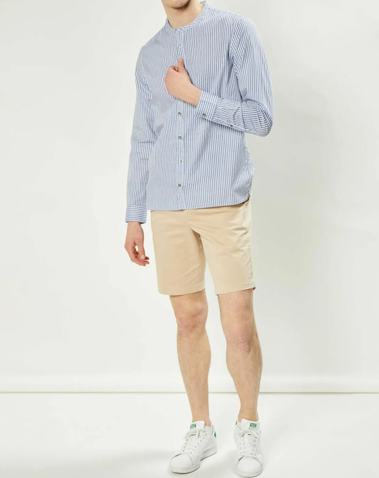 Homme Harris Wilson Chemises^Chemise regular en Popeline Theotime rayée bleu/blanc