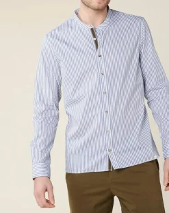 Homme Harris Wilson Chemises^Chemise regular en Popeline Theotime rayée bleu/blanc