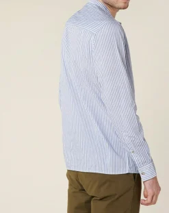 Homme Harris Wilson Chemises^Chemise regular en Popeline Theotime rayée bleu/blanc