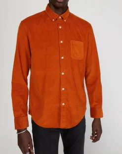 Homme Marc O'Polo Chemises^Chemise regular en Velours milleraies orange