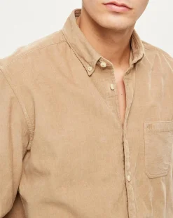 Homme Marc O'Polo Chemises^Chemise regular en Velours milleraies beige