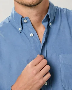Homme Hartford Chemises^Chemise regular en Velours Milleraies Pitt Pat bleu nautique