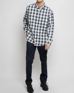Chemise Regular Fit à carreaux bleu marine/blanc-Arrow