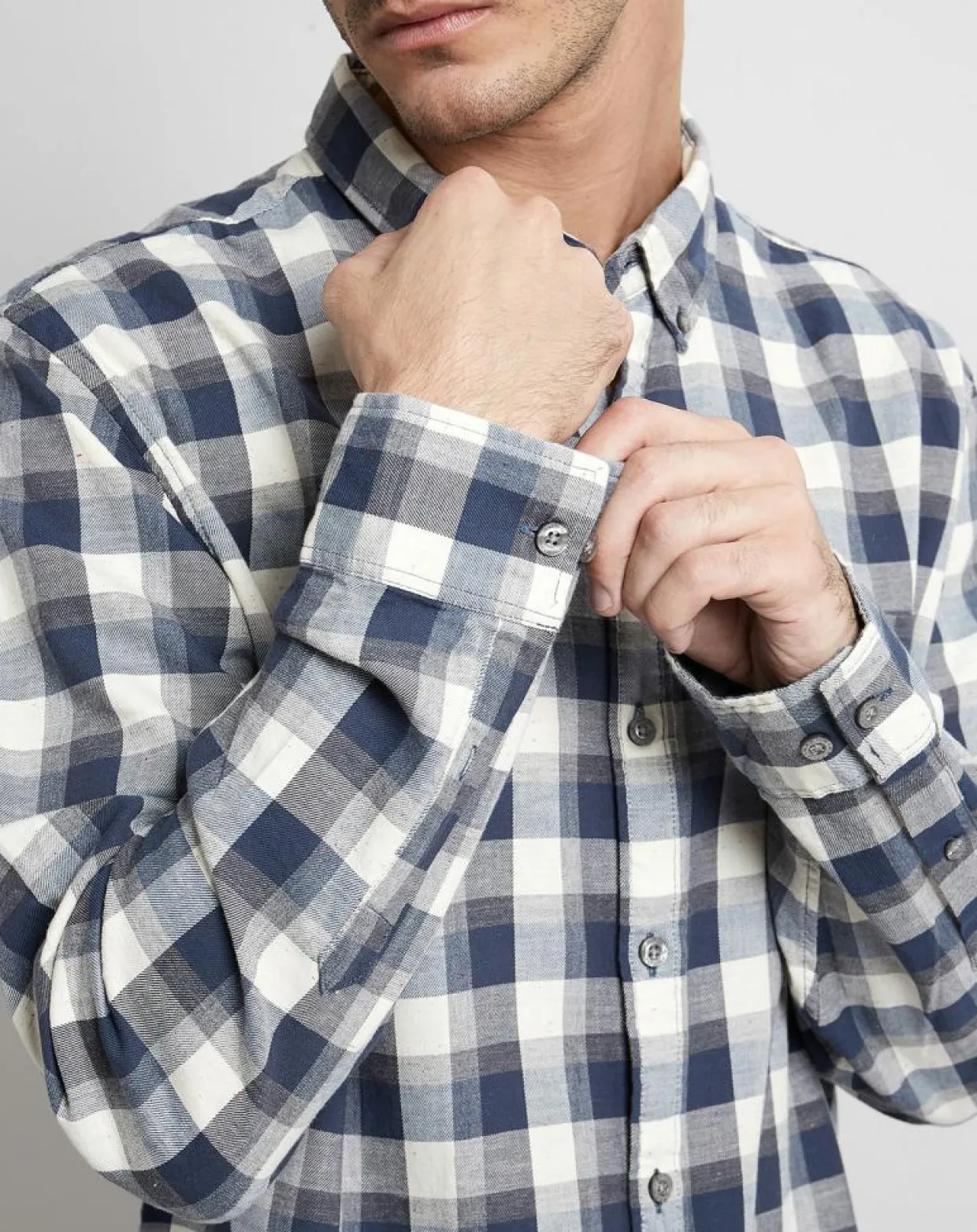 Chemise Regular Fit à carreaux bleu marine/blanc-Arrow