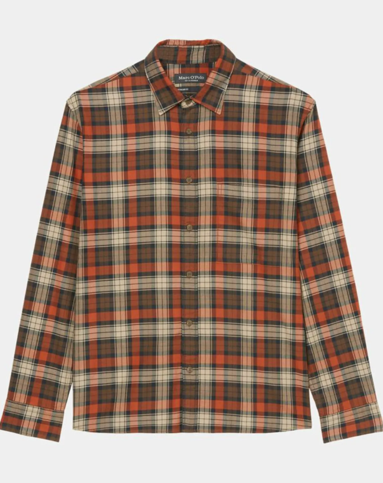 Homme Marc O'Polo Chemises^Chemise Regular Fit à carreaux orange/marron