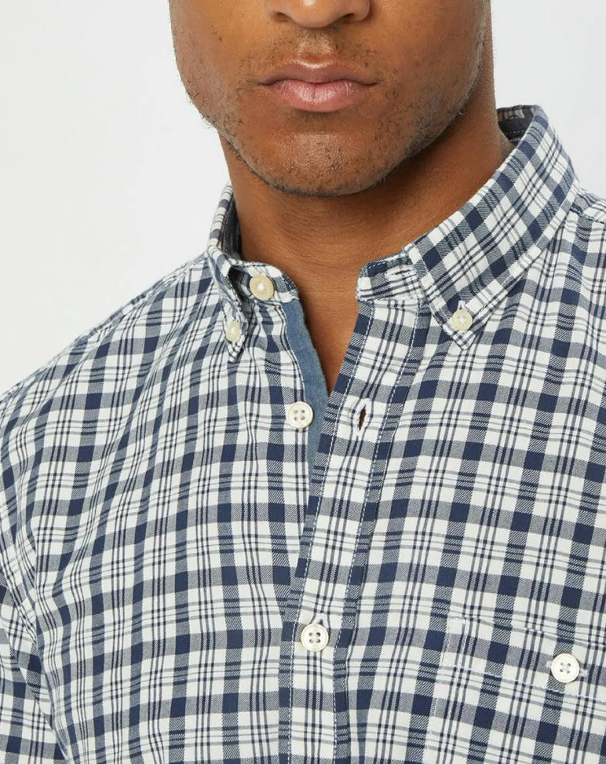 Chemise regular fit à carreaux blanc/bleu-Marc O'Polo Sale