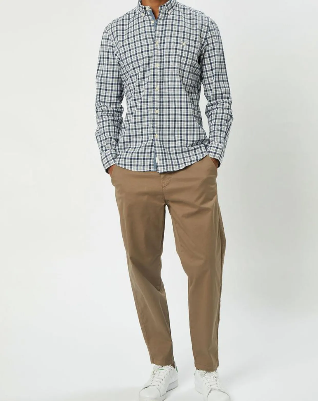 Chemise regular fit à carreaux blanc/bleu-Marc O'Polo Sale