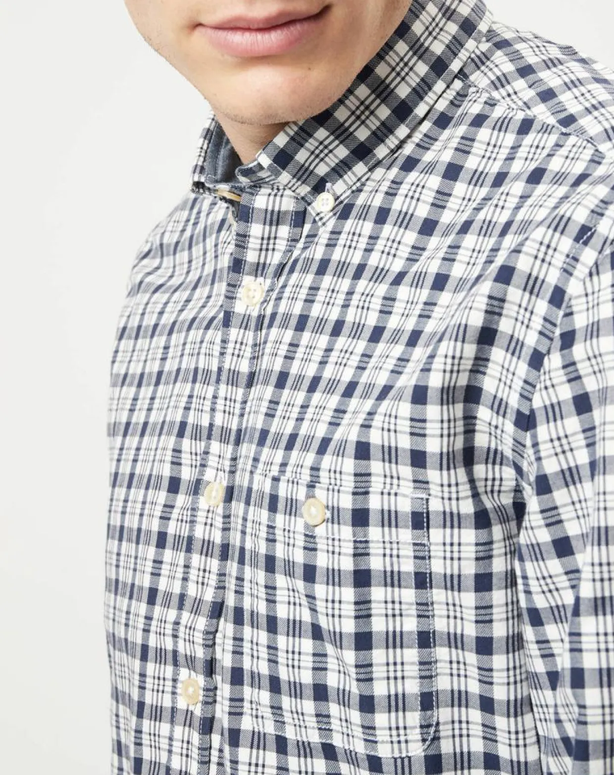 Chemise regular fit à carreaux blanc/bleu-Marc O'Polo Sale