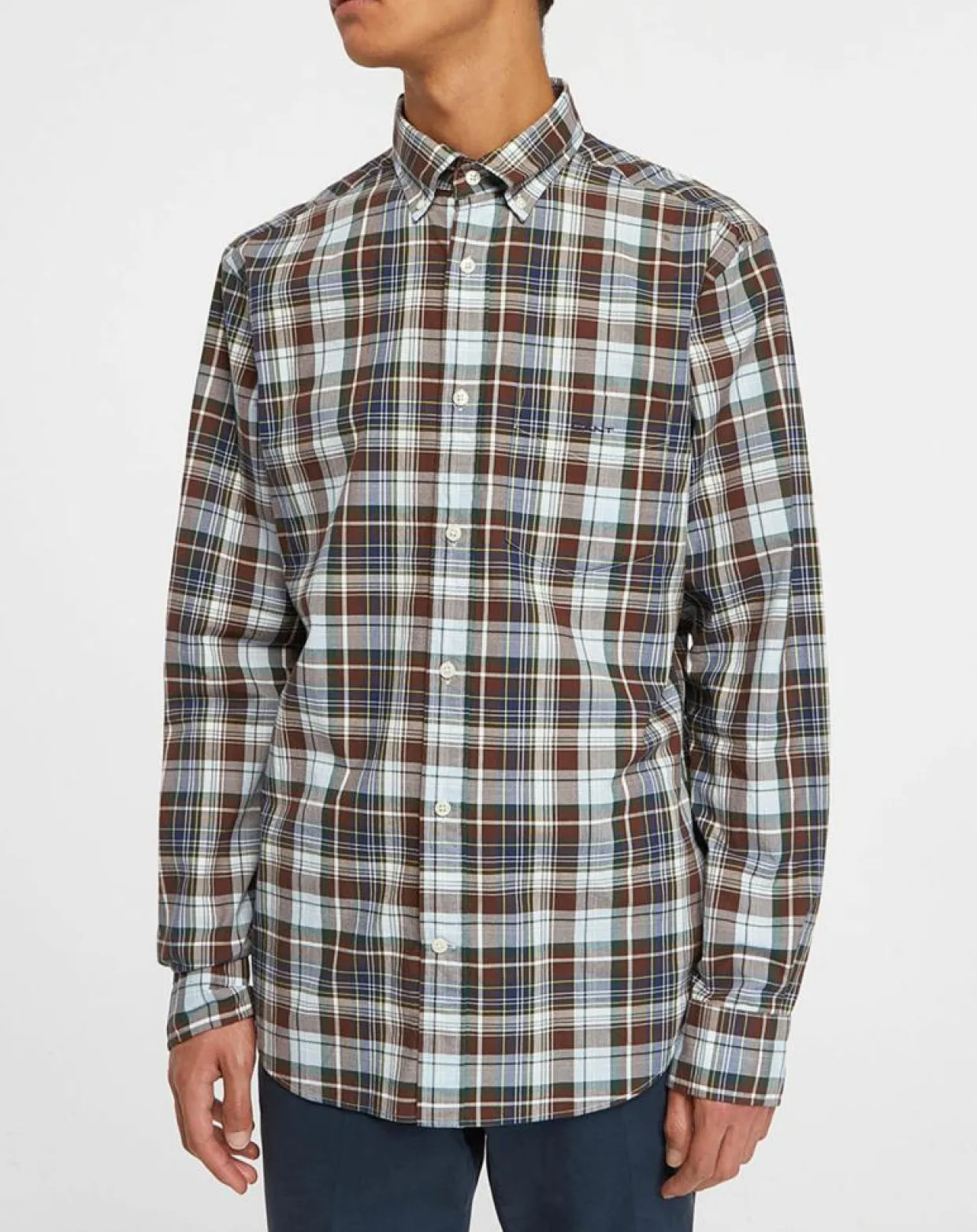 Homme Gant Chemises^Chemise Regular Fit à imprimé Tartan marron/mulitcolore