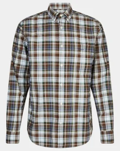 Homme Gant Chemises^Chemise Regular Fit à imprimé Tartan marron/mulitcolore
