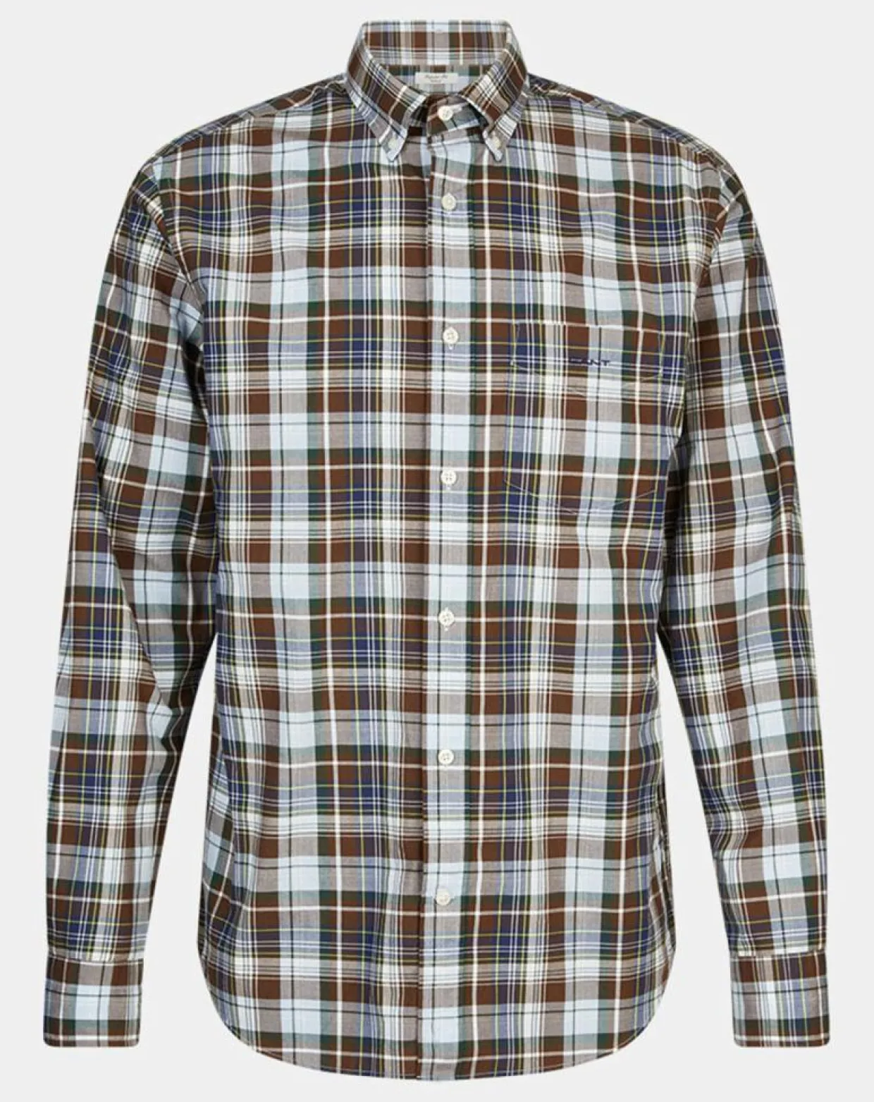 Homme Gant Chemises^Chemise Regular Fit à imprimé Tartan marron/mulitcolore