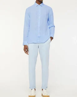 Chemise Regular Fit Vichy imprimée bleu ciel-Hackett London Outlet