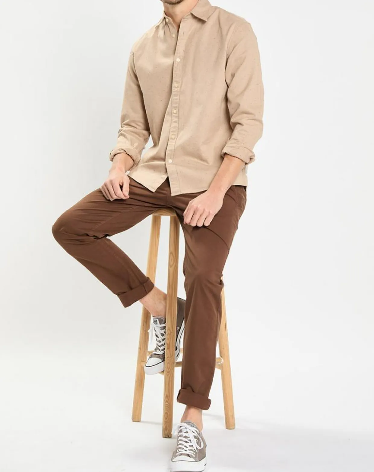 Chemise Regular Fit chinée beige-Marc O'Polo Outlet