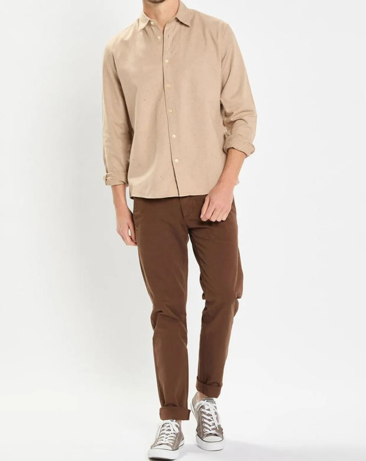 Chemise Regular Fit chinée beige-Marc O'Polo Outlet