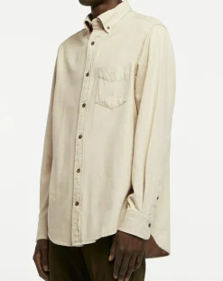 Chemise Regular Fit en Flanelle Chevron beige-Gant Hot