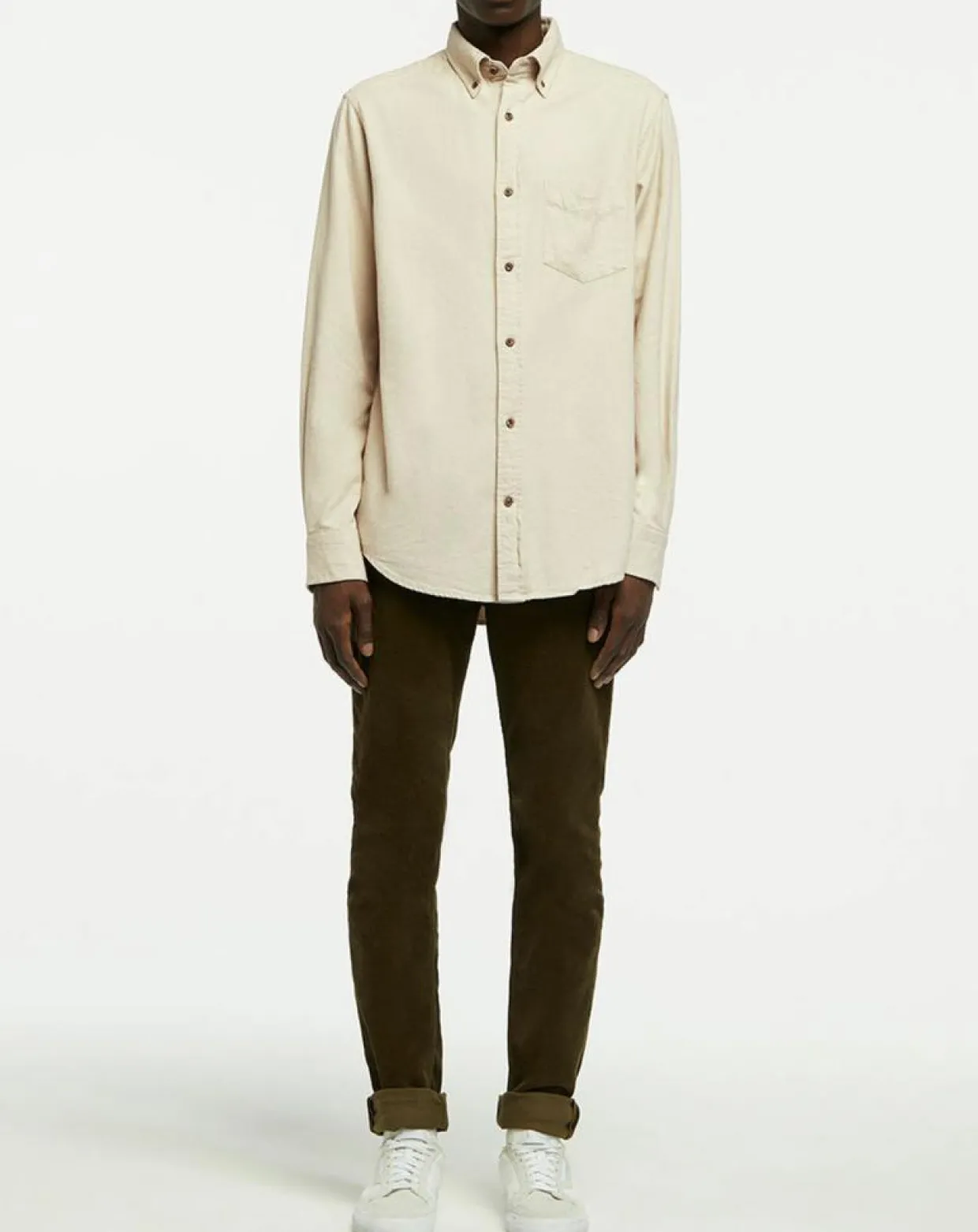 Chemise Regular Fit en Flanelle Chevron beige-Gant Hot