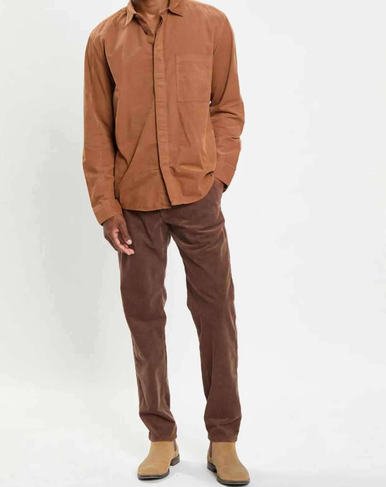 Homme Marc O'Polo Chemises^Chemise Regular Fit en Velours milleraies marron