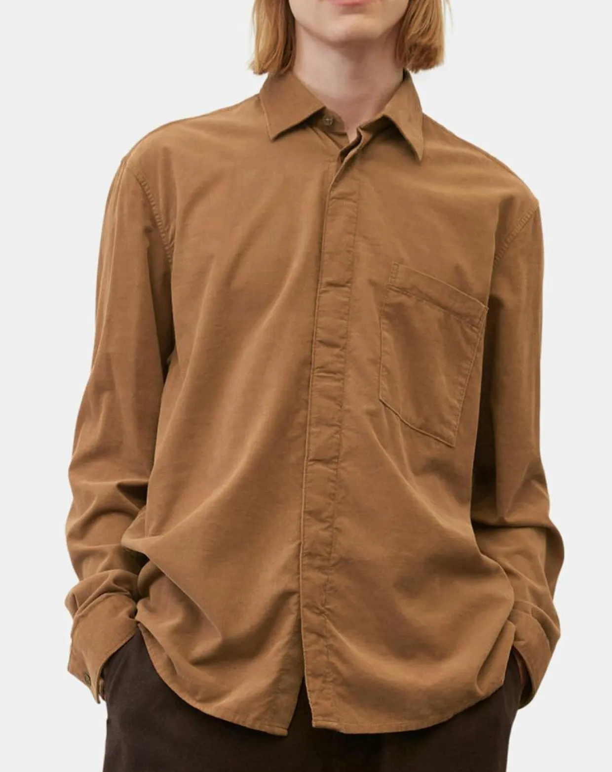 Homme Marc O'Polo Chemises^Chemise Regular Fit en Velours milleraies marron