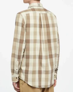 Chemise Regular Fit Moy à carreaux écru/marron-Gant New