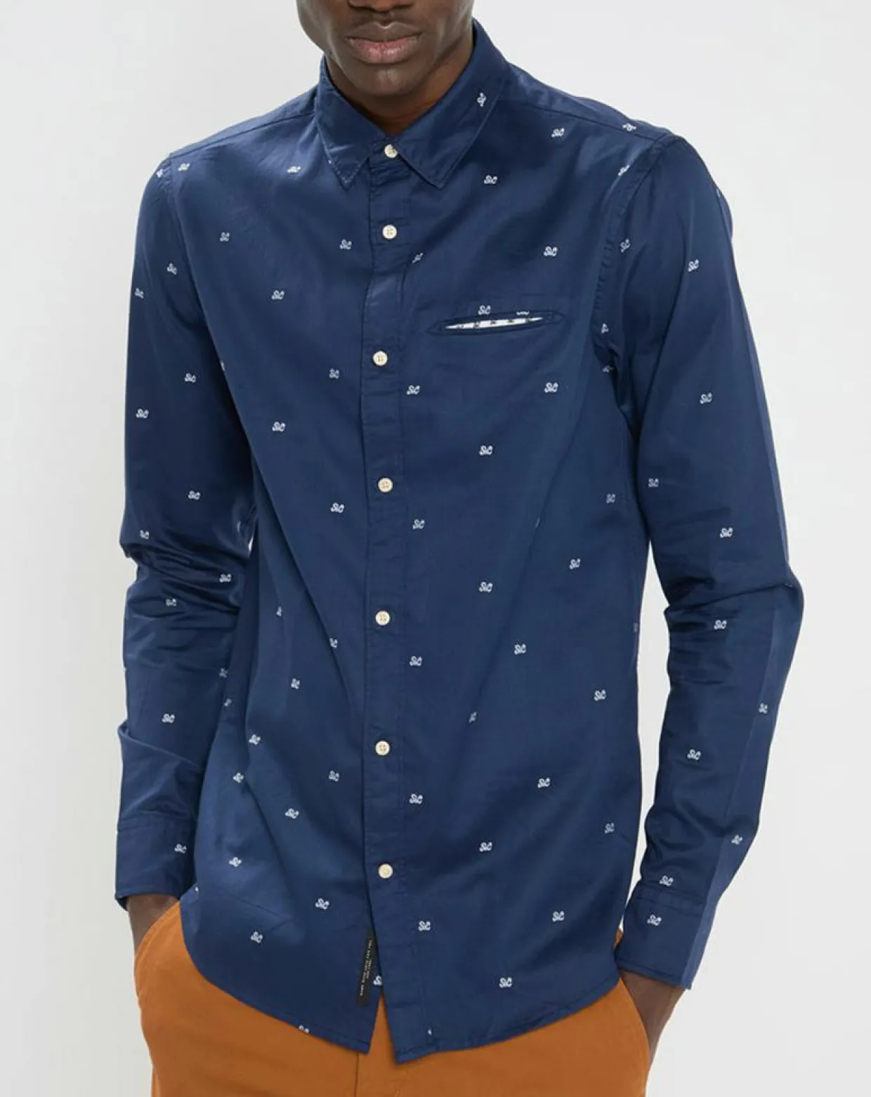Chemise Regular Fit Pocket imprimée bleu marine-Scotch & Soda Outlet