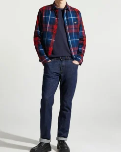 Chemise Regular Fit Tartan rouge/bleu-Gant Outlet