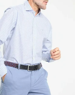 Chemise Regular Fit vichy tricolore bleue-Hackett London New
