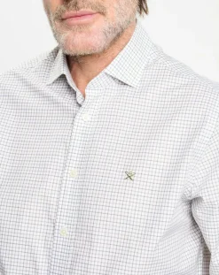 Chemise Regular Fit vichy tricolore blanc/kaki-Hackett London Hot