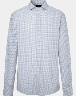 Chemise Regular Fit vichy tricolore blanc/kaki-Hackett London Hot