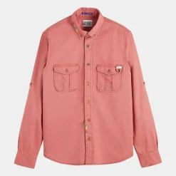 Chemise Regular Fit Western Washed rouge moyen-Scotch & Soda Discount