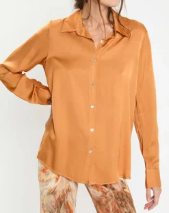 Femme Lauren Vidal Tops Et Blouses^Chemise satinée Must cannelle