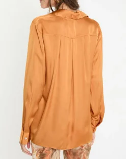 Femme Lauren Vidal Tops Et Blouses^Chemise satinée Must cannelle