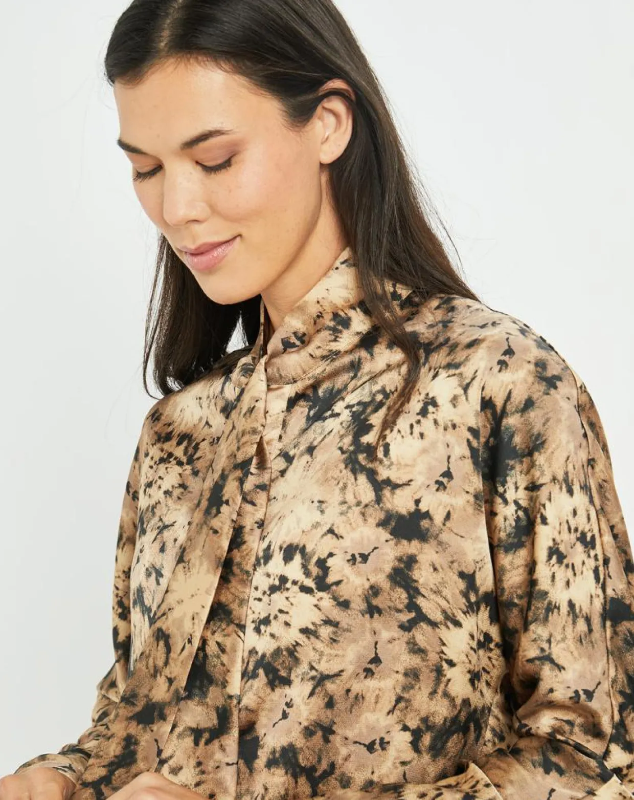 Chemise satinée Store écorce dorée-Lauren Vidal Sale