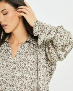 Femme Lauren Vidal Chemises^Chemise satinée Store liberty écru/multicolore