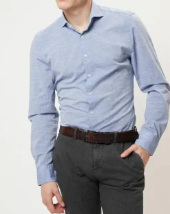Chemise shapped fit bleu chiné-Marc O'Polo Online