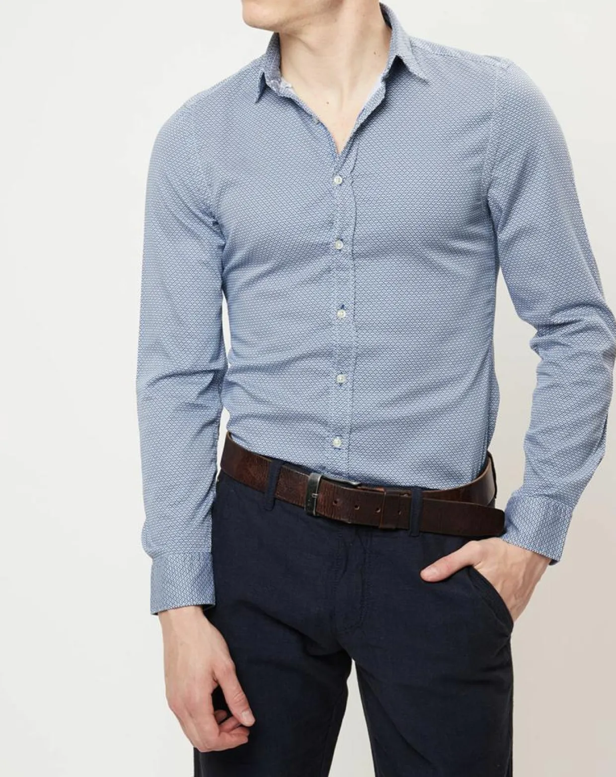 Chemise shapped fit bleue-Marc O'Polo Clearance