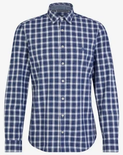 Chemise slim à carreaux bleu/blanc-Marc O'Polo New