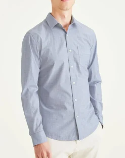 Homme Dockers Chemises^Chemise Slim Alpha Icon imprimée bleue