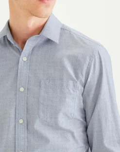 Homme Dockers Chemises^Chemise Slim Alpha Icon imprimée bleue